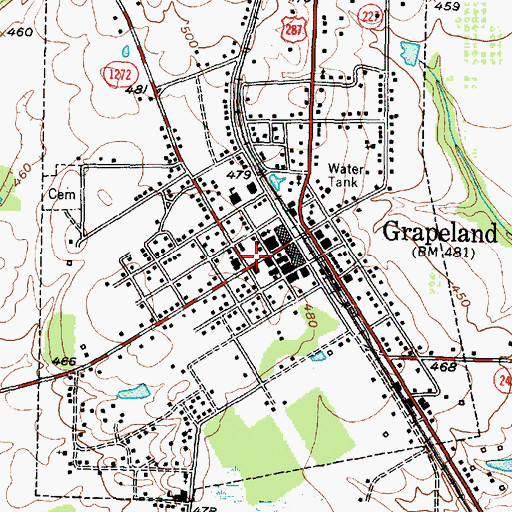 Topographic Map of Grapeland Volunteer Fire Department / Emergency Medical Services, TX