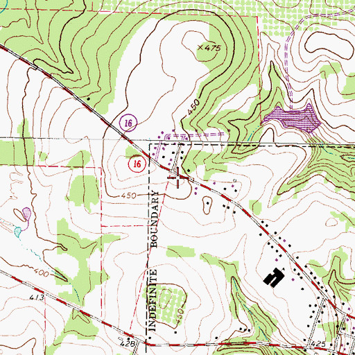 Topographic Map of Winona Volunteer Fire Department Station 1, TX