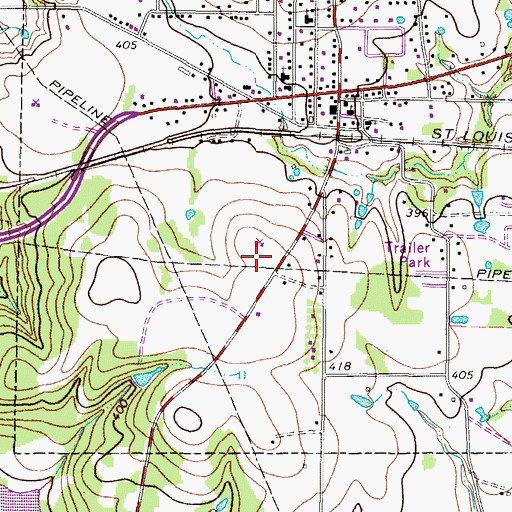 Topographic Map of Chandler Volunteer Fire Department, TX