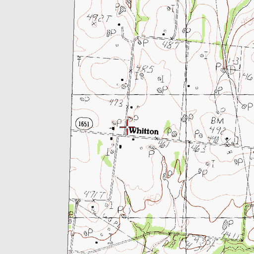 Topographic Map of Whitton Rural Volunteer Fire, TX