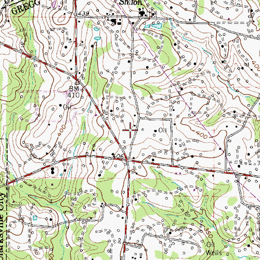 Topographic Map of White Oak Volunteer Fire Department Station 2, TX