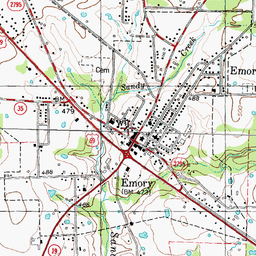 Topographic Map of Emory Volunteer Fire Department, TX