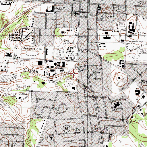 Topographic Map of Athens Fire Department Central Fire Station, TX