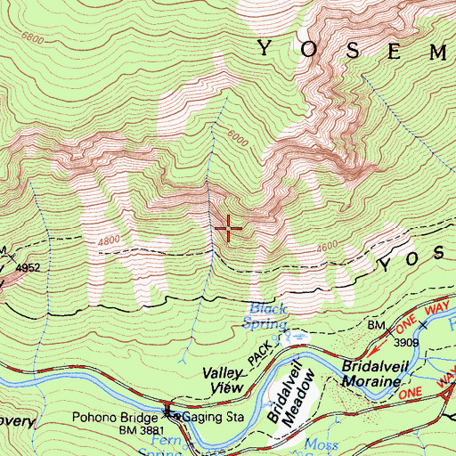 Topographic Map of Rockslides, CA