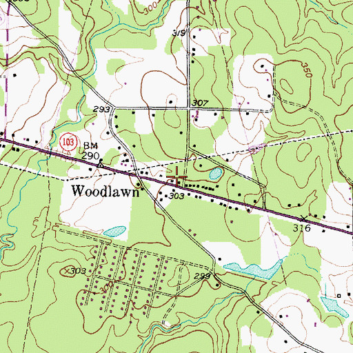 Topographic Map of Hudson Volunteer Fire Department Station 2, TX