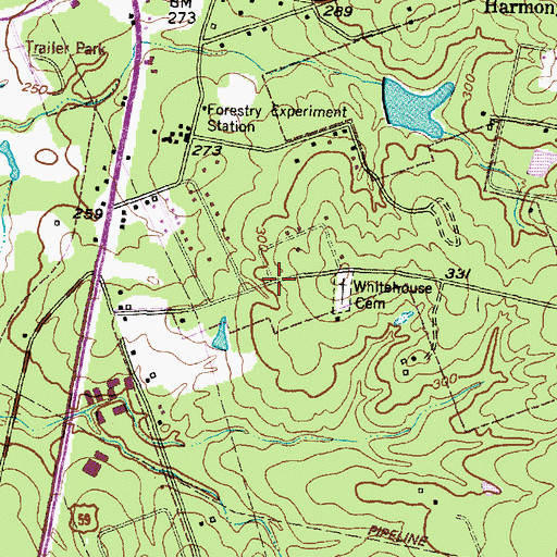 Topographic Map of Lufkin Fire Department Station 2, TX