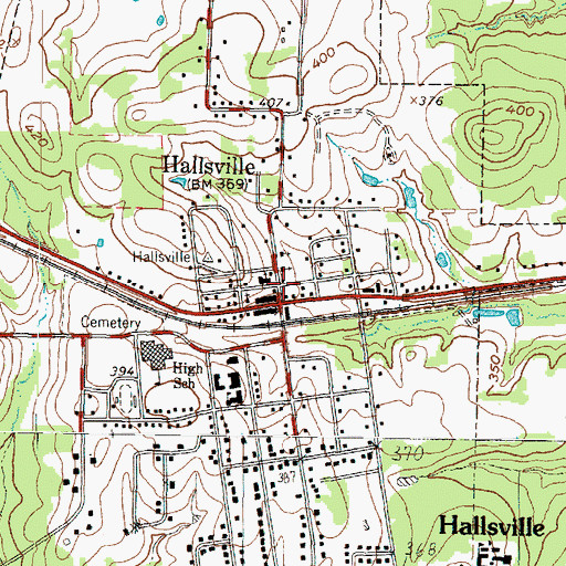 Topographic Map of Hallsville Volunteer Fire Department, TX