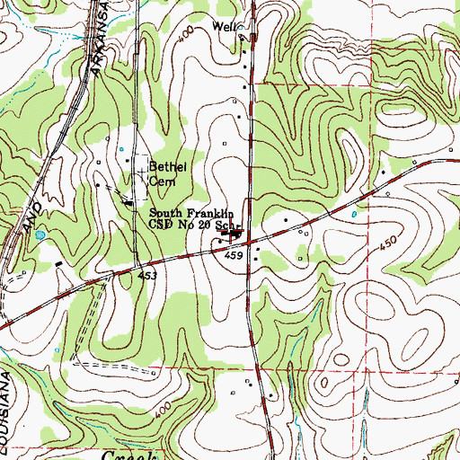 Topographic Map of South Franklin Volunteer Fire Department Station 1, TX