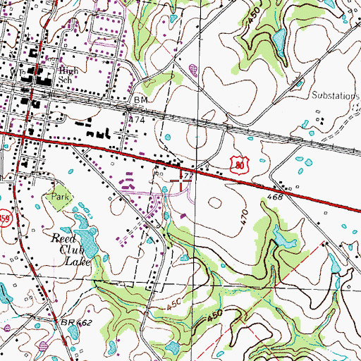 Topographic Map of Edgewood Volunteer Fire Department, TX