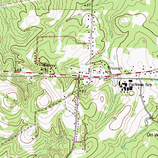 Topographic Map of Jackson Heights Volunteer Fire Department, TX