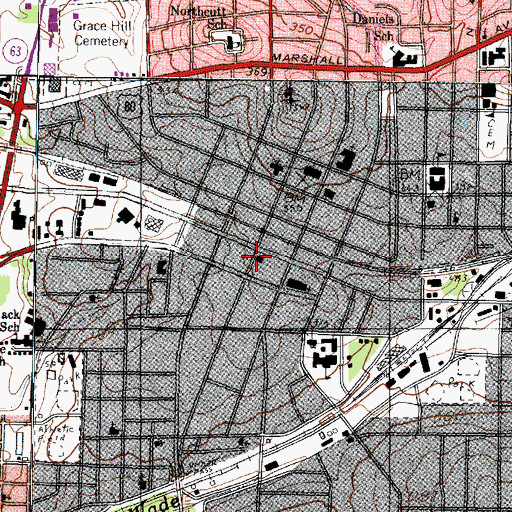 Topographic Map of Longview Fire Department Station 1, TX