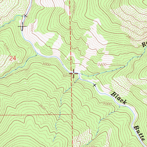 Topographic Map of Rocky Basin Creek, CA