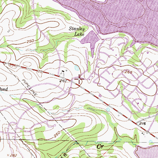 Topographic Map of Montgomery Fire Department Station 52, TX