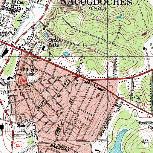 Topographic Map of Nacogdoches Fire Department Station 2, TX