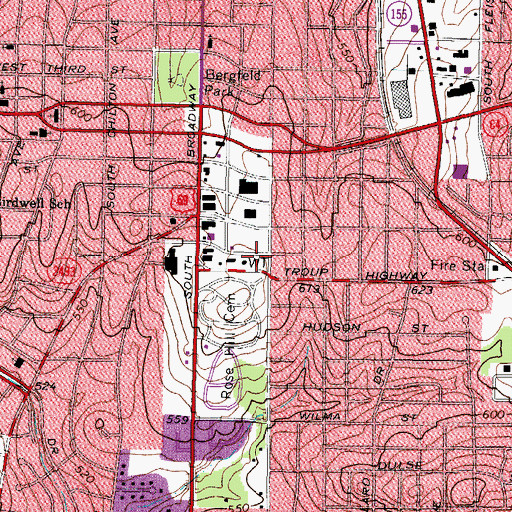 Topographic Map of Tyler Fire Department Station 7, TX