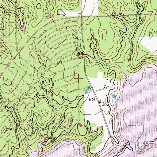 Topographic Map of Log Cabin Volunteer Fire Department, TX