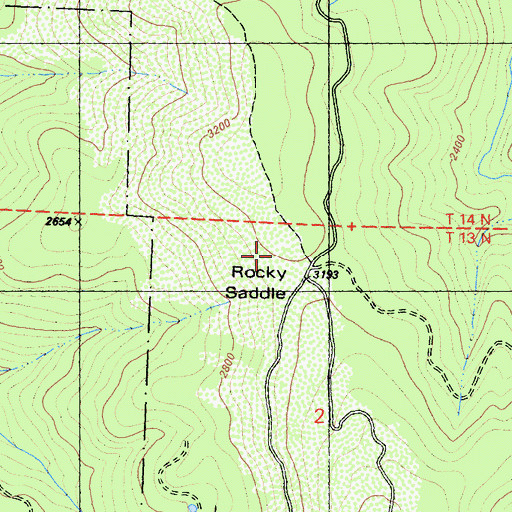 Topographic Map of Rocky Camp, CA