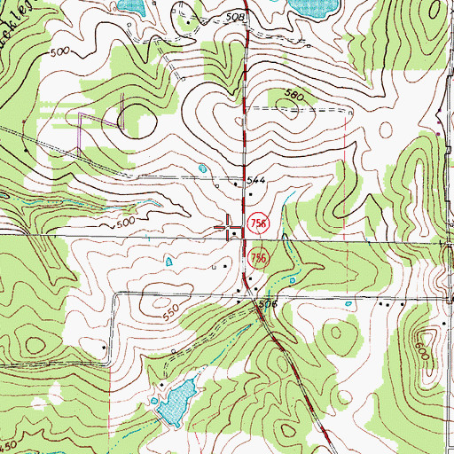 Topographic Map of Tyler Fire Department Station 9, TX