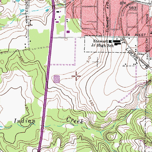 Topographic Map of Tyler Fire Department Station 5, TX