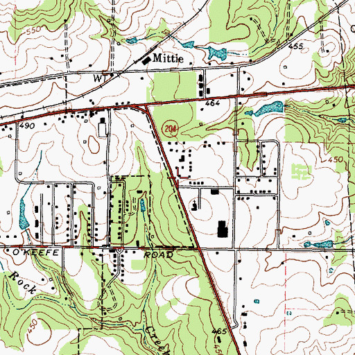 Topographic Map of Jacksonville Fire Department Station 2, TX