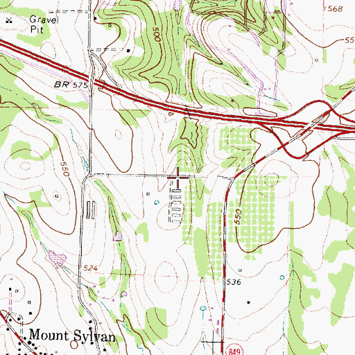 Topographic Map of Lindale Fire Department Station 2, TX