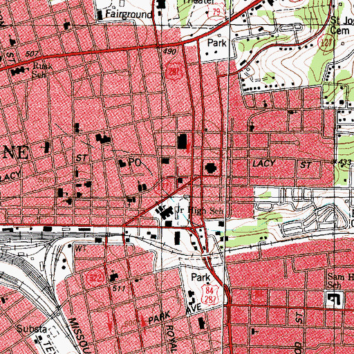 Topographic Map of Palestine Fire Department, TX