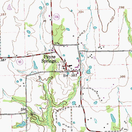 Topographic Map of Payne Springs Fire Rescue Station 2, TX