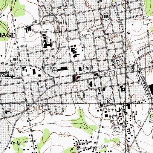 Topographic Map of Carthage Volunteer Fire Department, TX