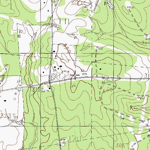 Topographic Map of Blocker Crossroads Volunteer Fire Department, TX