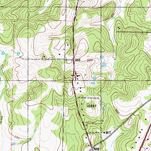 Topographic Map of Elmwood Volunteer Fire Department Station 2, TX
