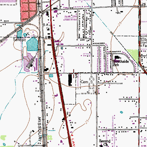Topographic Map of Angleton Volunteer Fire Department Station 2, TX