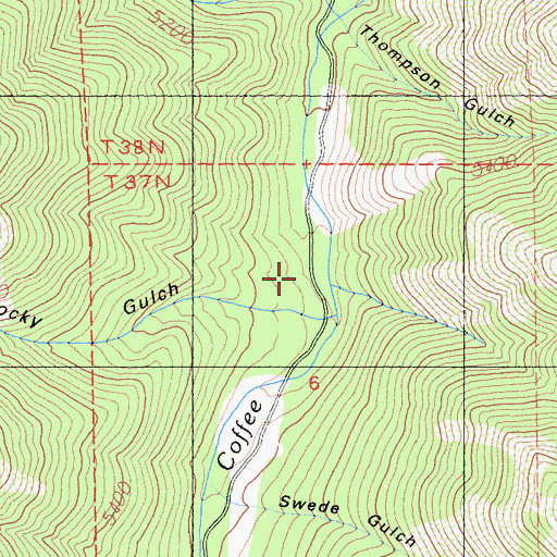 Topographic Map of Rocky Gulch, CA