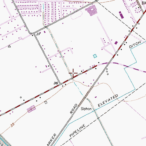 Topographic Map of Alvin Volunteer Fire Department Station 3, TX