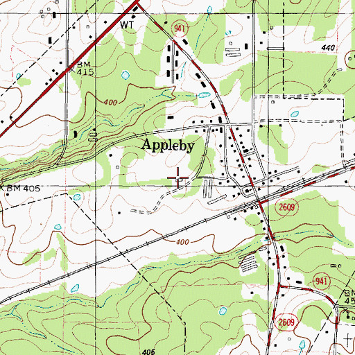 Topographic Map of Appleby Volunteer Fire Department, TX