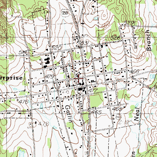 Topographic Map of Mount Enterprise Volunteer Fire Department, TX