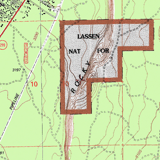Topographic Map of Rocky Ledge, CA