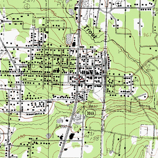 Topographic Map of Kirbyville Volunteer Fire Department, TX