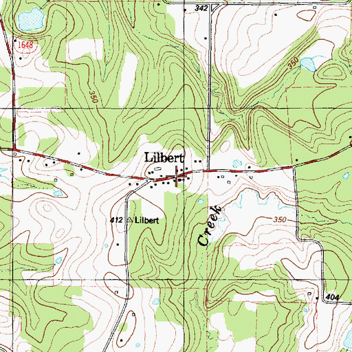 Topographic Map of Lilbert - Looneyville Volunteer Fire Department, TX