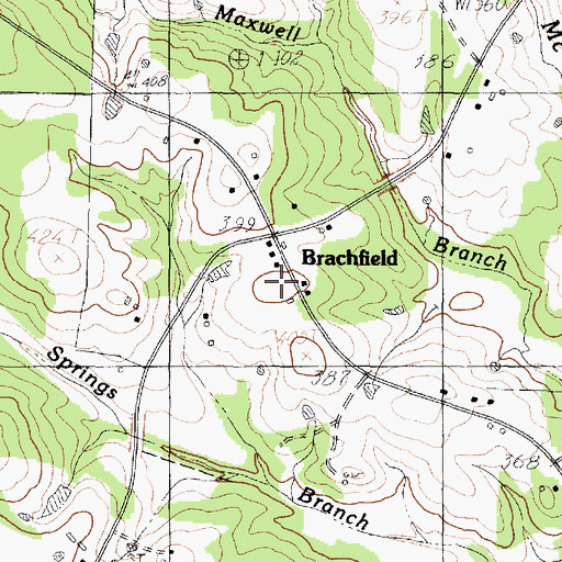 Topographic Map of Eastside Volunteer Fire Department, TX