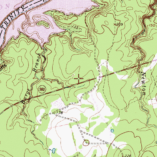 Topographic Map of 980 North Volunteer Fire Department, TX