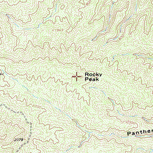 Topographic Map of Rocky Peak, CA