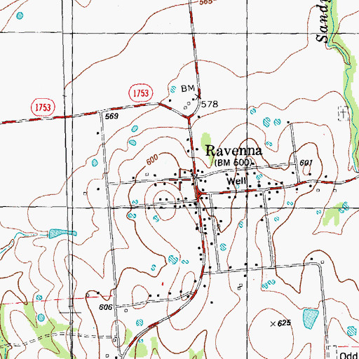 Topographic Map of Ravenna Volunteer Fire Department, TX
