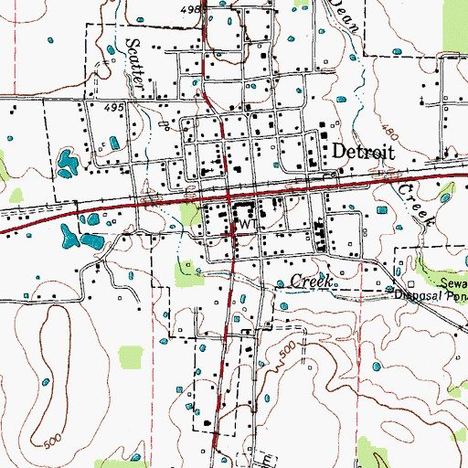Topographic Map of Detroit Volunteer Fire Department, TX
