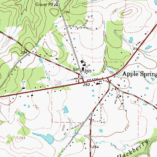 Topographic Map of Apple Springs Volunteer Fire Department, TX