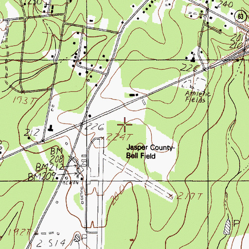 Topographic Map of Jasper Volunteer Fire Department Station 2, TX
