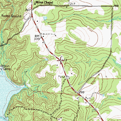 Topographic Map of Mims Volunteer Fire Department and Ambulance Service, TX
