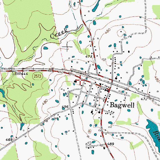Topographic Map of Bagwell Community Volunteer Fire Department, TX