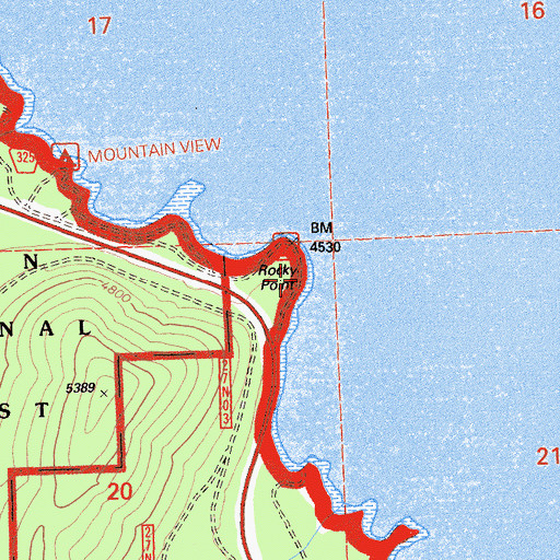 Topographic Map of Rocky Point, CA