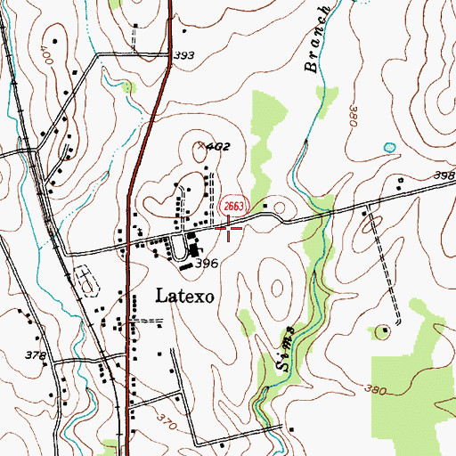 Topographic Map of Latexo Volunteer Fire Department, TX