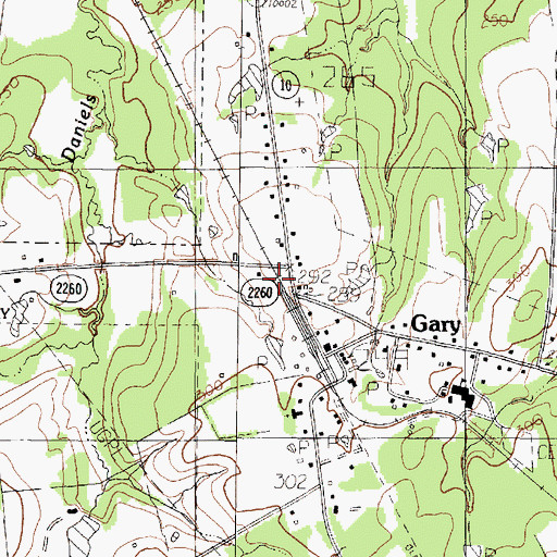 Topographic Map of Gary Volunteer Fire Department Station 1, TX